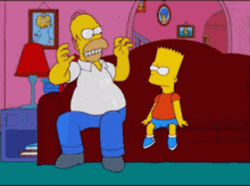 Simpsons Homer Choking Bart