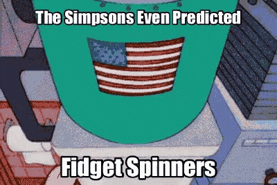 Simpsons Predicted Fidget Spinners With American Flag GIF