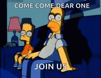 Simpsons Sitting On Couch Come Come Dear One GIF