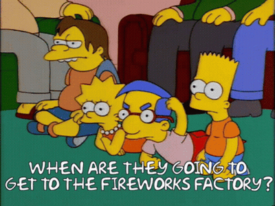 Simpsons When Are They Going To Fireworks Factory GIF