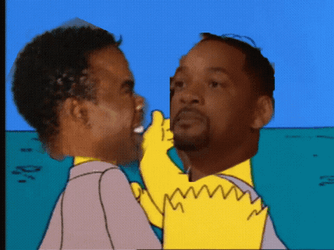 Simpsons Will Smith Slap Oscars Meme GIF