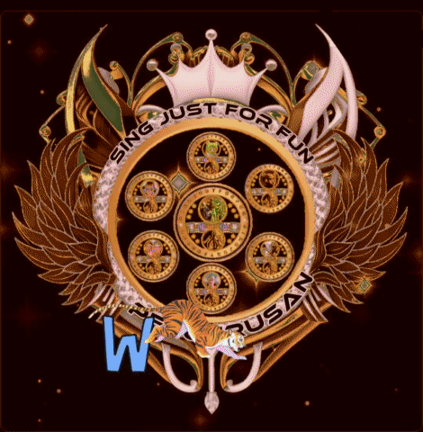 Sing Just For Fun Logo With Crown And Wings GIF