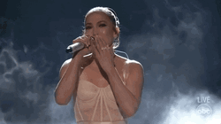 Singer Jennifer Lopez Blow Kiss And Bow GIF