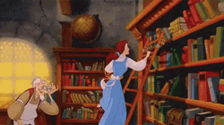 Singing Belle In The Library GIF
