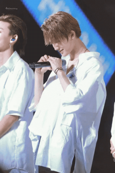 Singing Man In White Shirt, Another Man Watching GIF