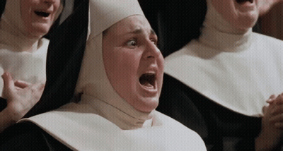 Singing Nuns And Screaming Nun With Open Mouth GIF