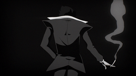 Sinister Anime Smoking Jump Scare GIF
