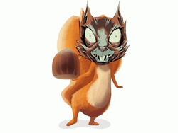 Sinister Squirrel Meme Tossing Nut GIF