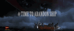 Sinking Boat Abandon Ship Panic Paddling Stormy Sea GIF