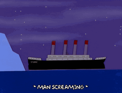 Sinking Boat Ship Titanic Iceberg The Simpsons GIF 