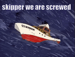 Sinking Boat Stormy Seas We Are Screwed Cartoon GIF
