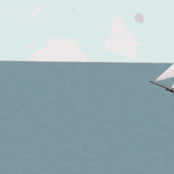 Sinking Boat Straight Down Funny Cartoon  GIF
