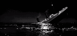 Sinking Boat Titanic Ship Movie Black And White GIF