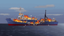 Sinking Ship Caught Fire GIF