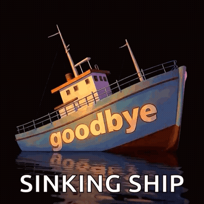 Sinking Ship Saying Goodbye GIF
