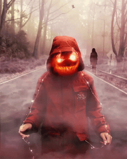 Siren Head Fire Pumpkin Head GIF