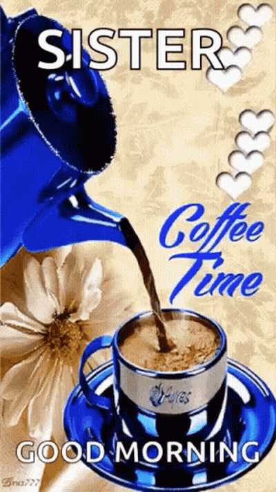 Sister Coffee Time Cup Pouring GIF