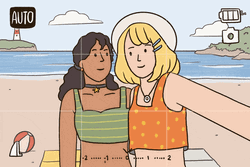 Sisters Cartoon Selfie GIF