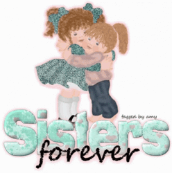 Sisters Forever Glitters Cute Simple GIF