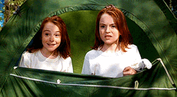 Sisters Lindsay Lohan Camping Tent GIF