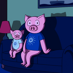 Sit Down Mother Pig Tapping Sofa GIF