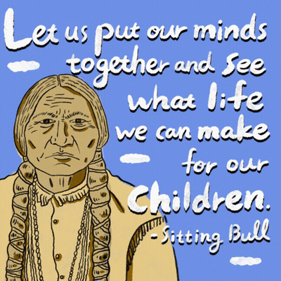 Sitting Bull Drawing With Quote