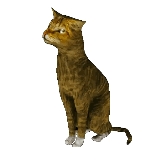 Sitting Cat Looking Up Sticker
