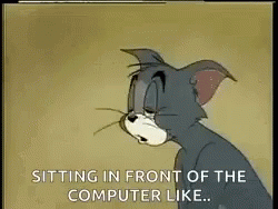 Sitting In Front Of The Computer Like GIF