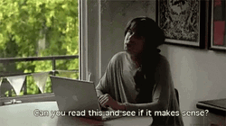 Sitting Lady Throwing Computer  GIF