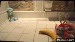 Sitting Squidward Toy GIF