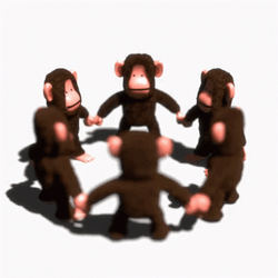 Six Spinning Brown Monkey GIF
