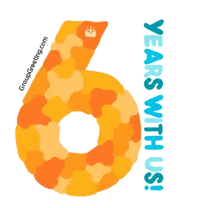 Six Years Greeting Card Sticker