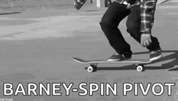 Skate Board Barney Spin Pivot Trick GIF