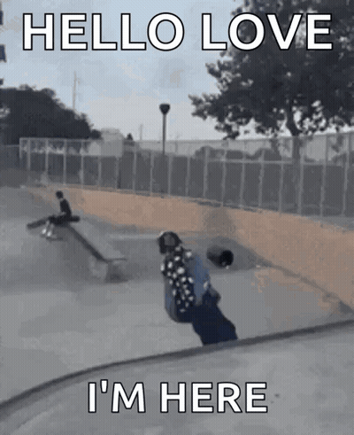 Skateboarder Doing Trick Saying Hello Love I'm Here GIF