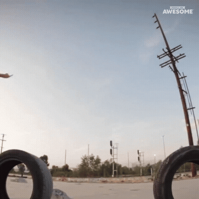 Skateboarder Doing Trick Skateboard Awesome GIF