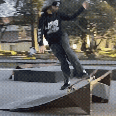 Skateboarder In Black Ambush Sweatshirt GIF