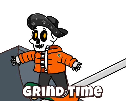 Skateboarding Teddy Bear Grind Time Sticker