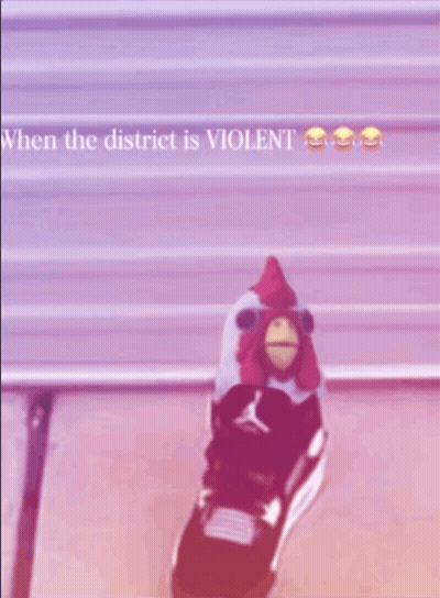 Skeleton And Chicken When The District Is Violent GIF