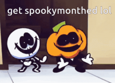 Skeleton And Pumpkin Dancing Get Spooky Month GIF