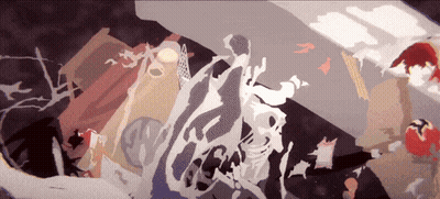Skeleton And Skull Painting With Letter W GIF