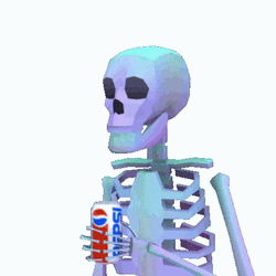 Skeleton Chilling With Pepsi