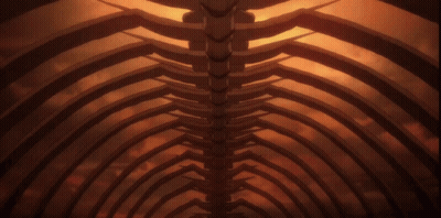 Skeleton Close Up With Fire Behind GIF