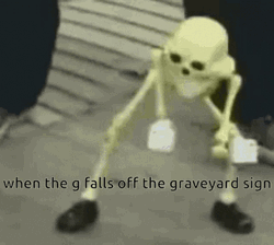 Skeleton Dance G Falls Off  GIF