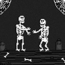 Skeleton Dance Pixel Macabre GIF