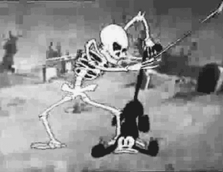 Skeleton Dance Strumming Graveyard GIF