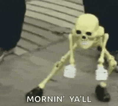 Skeleton Dancing Holding Light Bulb GIF