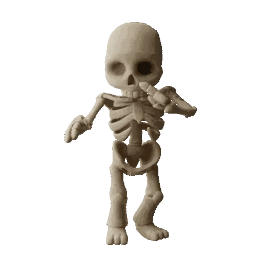 Skeleton Dancing With Skull Sticker