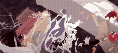 Skeleton Drawing With Letter W GIF