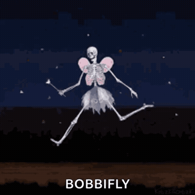 Skeleton Dressed As Fairy Holding Wand Bobbifly GIF
