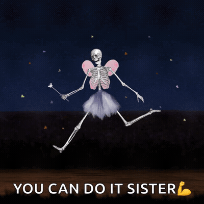 Skeleton Dressed As Fairy You Can Do It Sister GIF